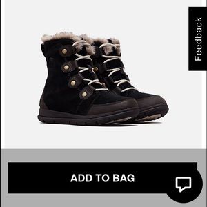 Sorel Joan Black Suede Boot size 9